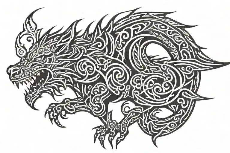 Dragon Wolf Tribal