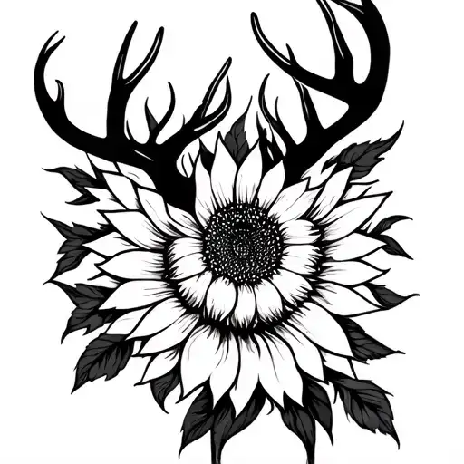 Deer And Sunflower