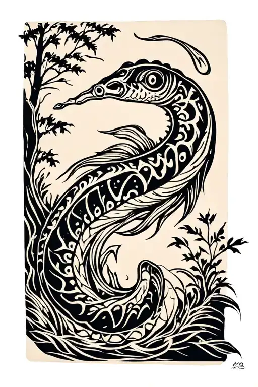 Eel Swimming Through A Forest