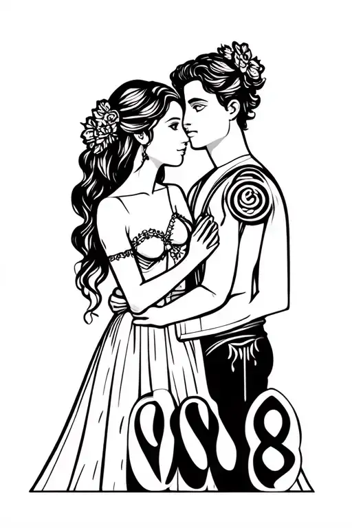 Romeo And Juliet Couple With 08 08 Number