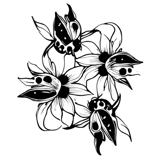 Water Lili With 2 Ladybugs