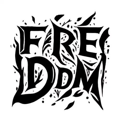 Text 'Freedom' On Hand