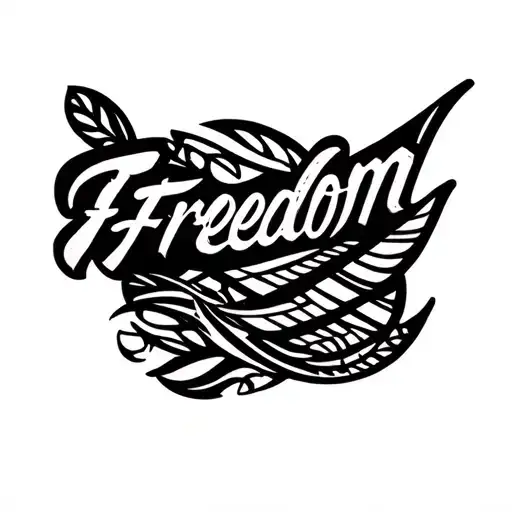 Text 'Freedom' On Hand