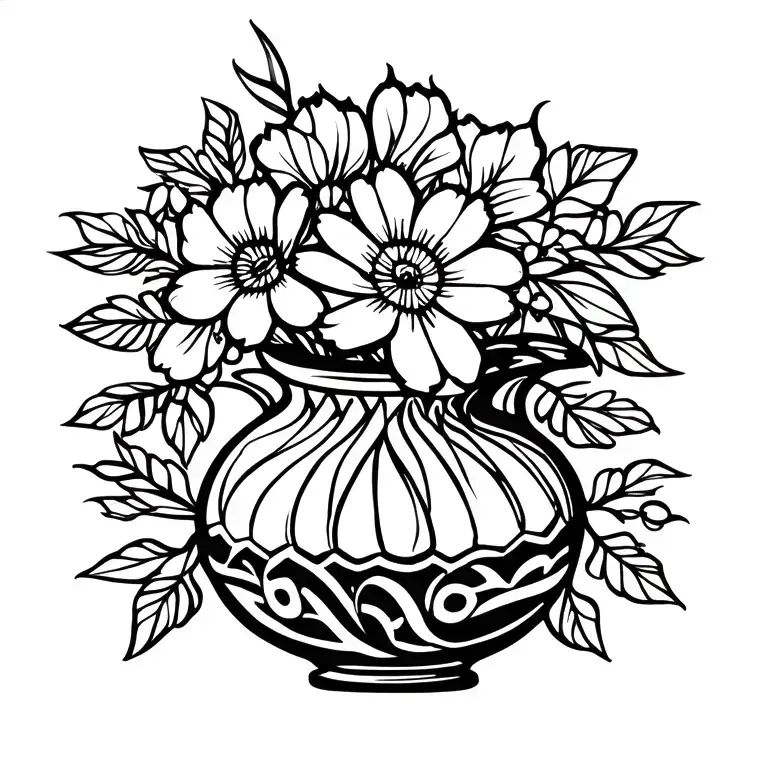 Traditional Vase With Flowers