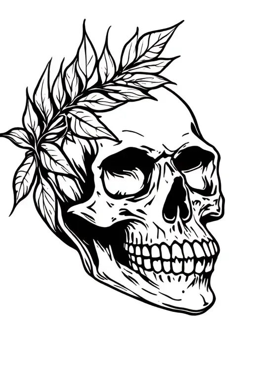 Skull With Leaf