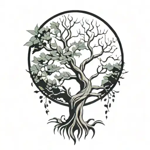 Half Sleeve Morton Bay Fig Tree With Roots