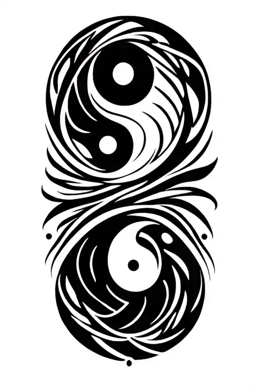 Simple Tribal Design With Yin Yang