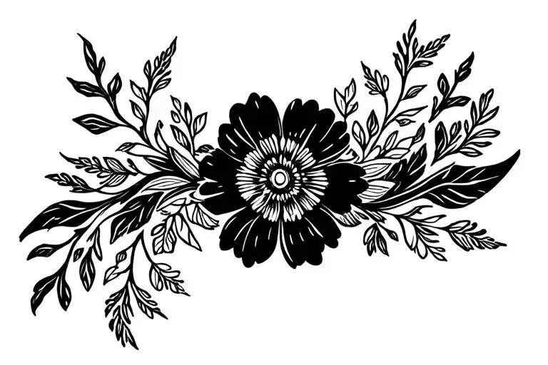 Wildflower Vine Tattoo Arm Wrap