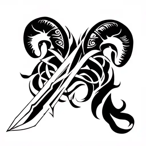 Aries In The Interweaving With Weights In A Sword