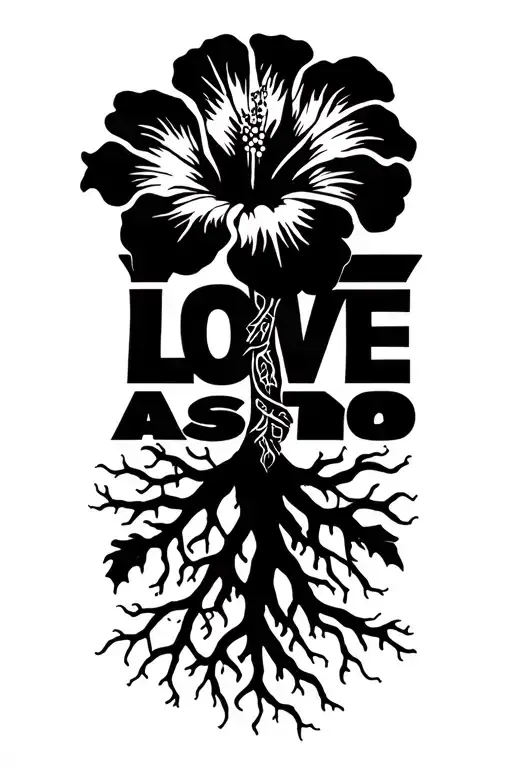 A Beautiful Hibiscus Flower With Roots Spelling Bold As Love