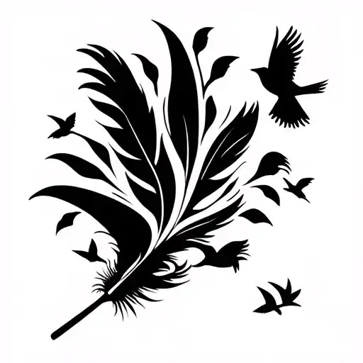 Big Feather Small Birds Come Out Text Aside