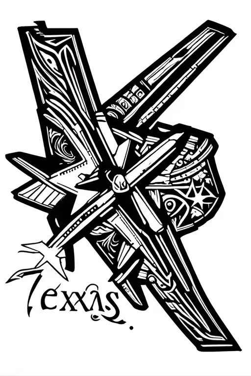 Texas State Outline Airplane