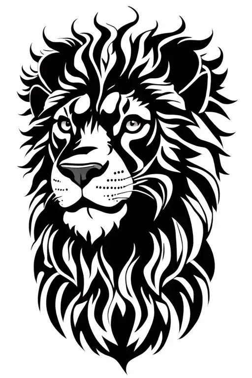 Half Head Of Mandala Lion