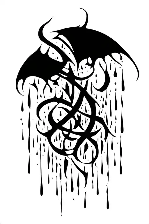 Rain And Black Metal Lines