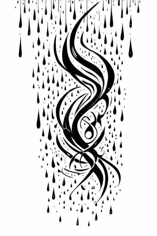 Rain And Black Metal Lines