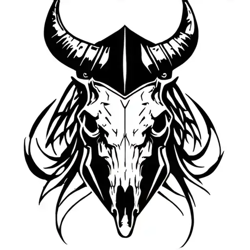 Bull Skull Knight Helmet