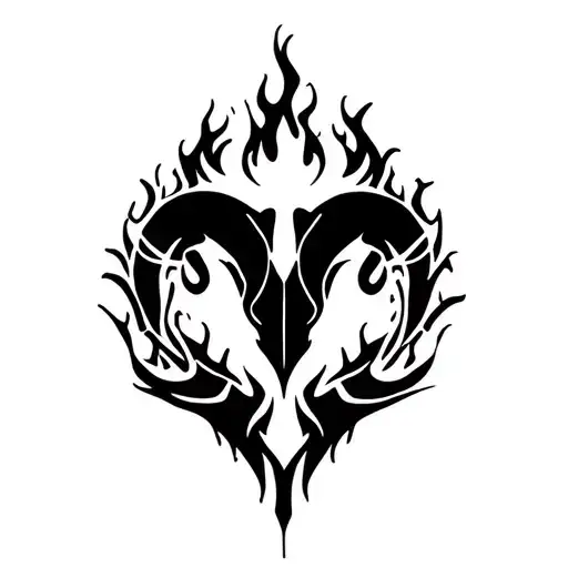 Aries Zodiac Sign Fire Surrounded