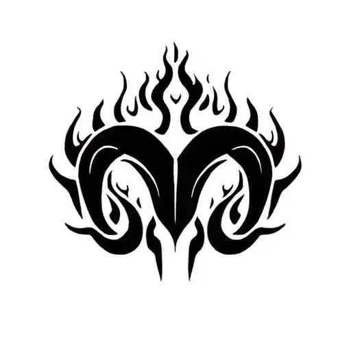 Aries Zodiac Sign Fire Surrounded