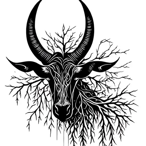 Capricorn Constellation Intertwined With Weeping Willow