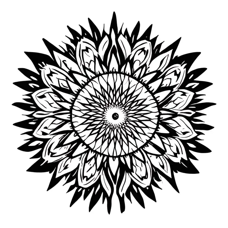 Ray And Mandala Style Design