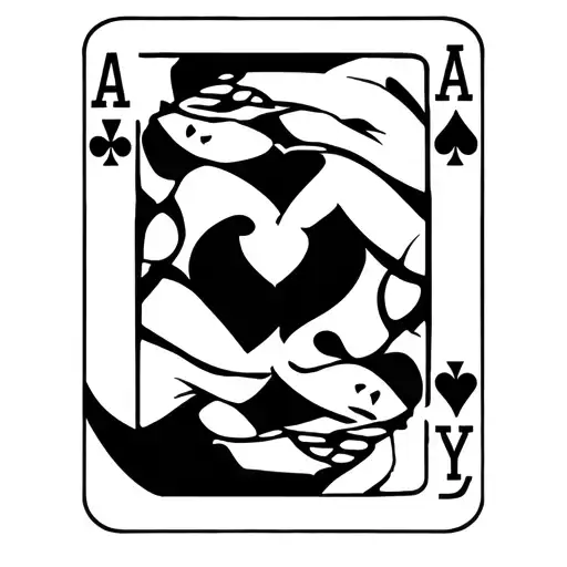 Four Aces Poker Card Witg Slut Write Inside