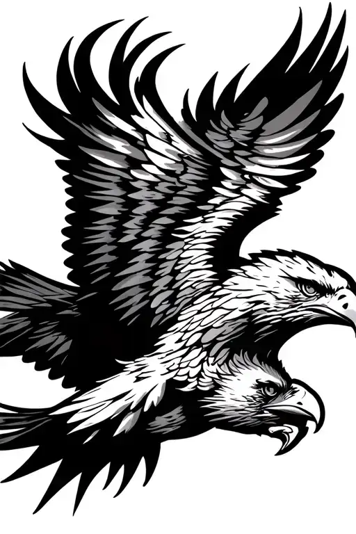 An Ariel View Of An Eagle Diving