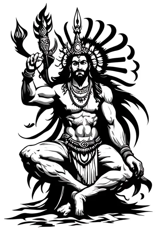 King Ravan Siting Shiv Tandav