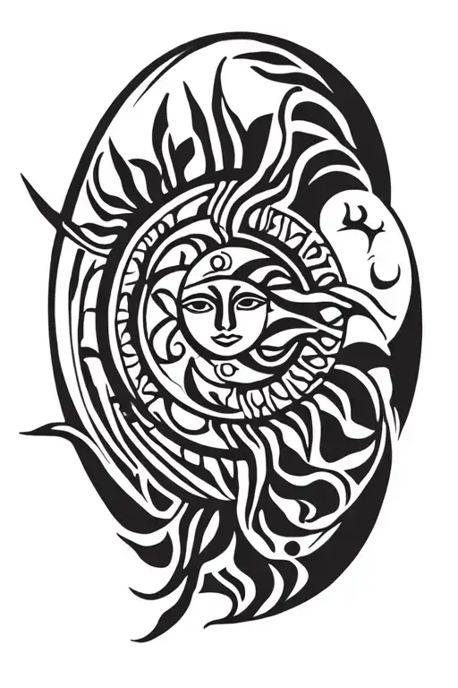 Tribal Sun And Moon
