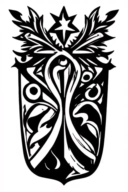 5 Stars And Romanian Text About Family Crest