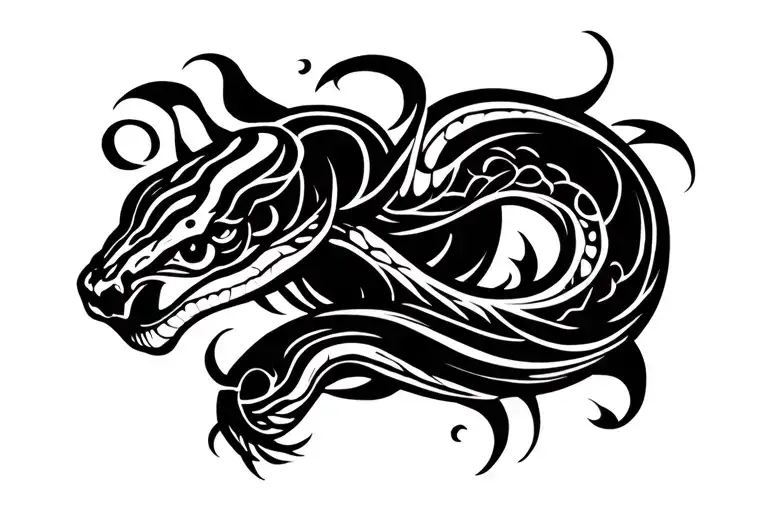 11 And A Snake For A Face Tattoo Design