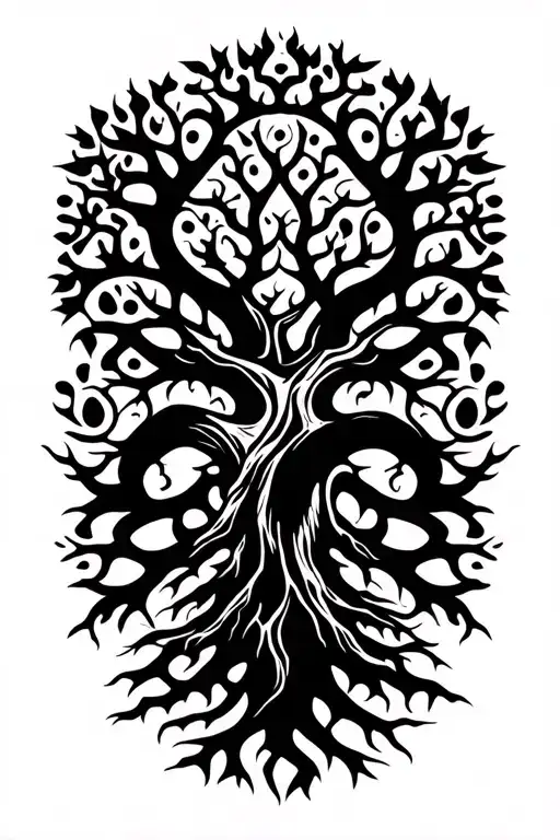 Yggdrasil World Tree With Wide Branches