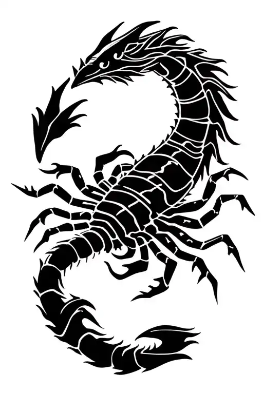 Dragon Scorpion Hybrid With Libra Scales Tribal