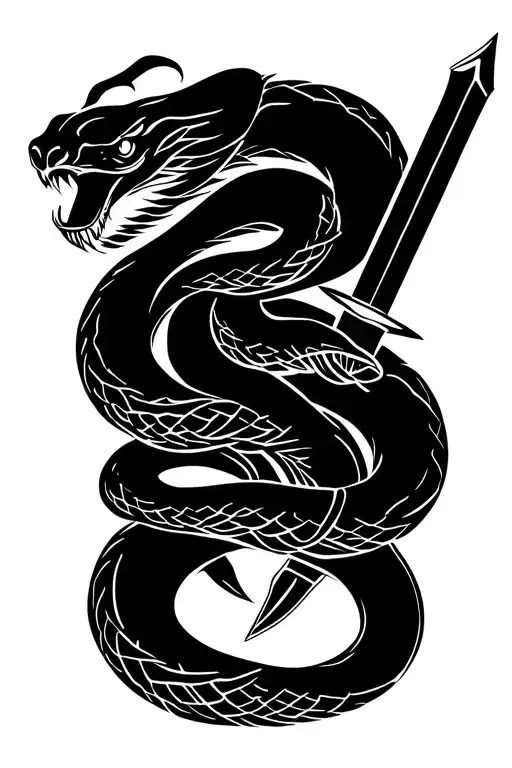 Snake With Sword