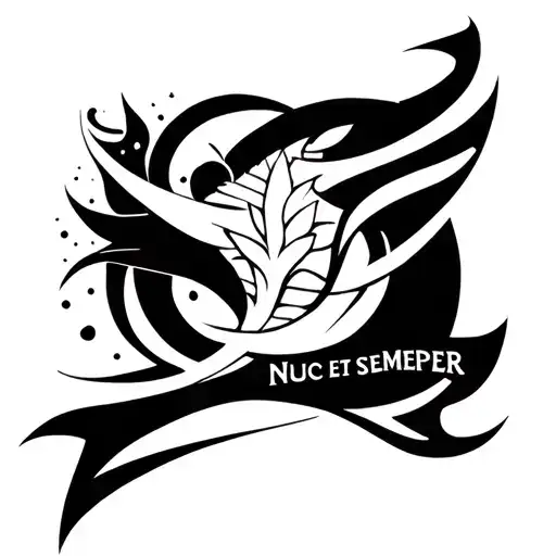 Gemini Zodiac Sign And Motto Nunc Et Semper