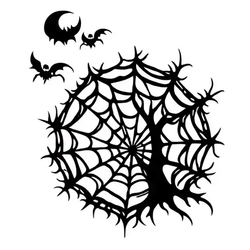 Spider Web With Spooky Tree