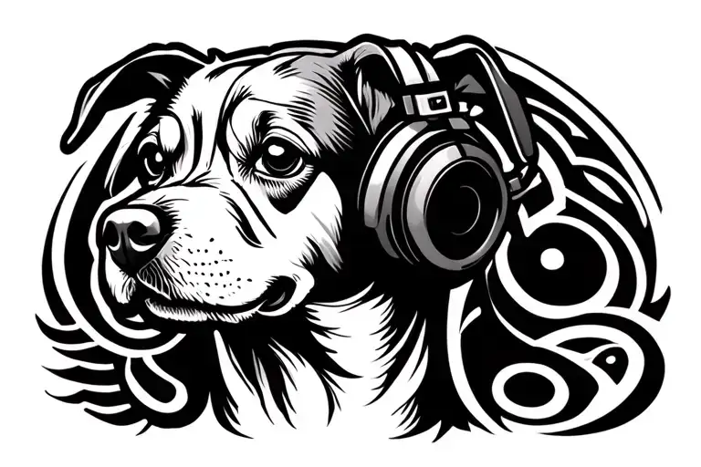 Dog Wearing Headphones