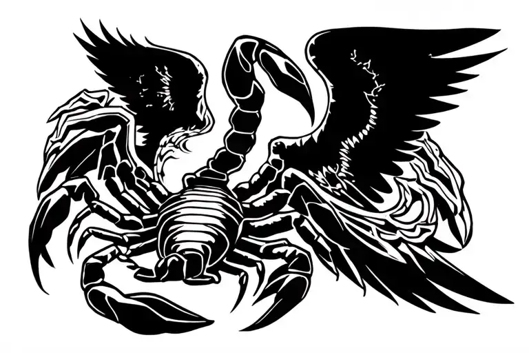 Guardian Angel With A Scorpion Intertwined