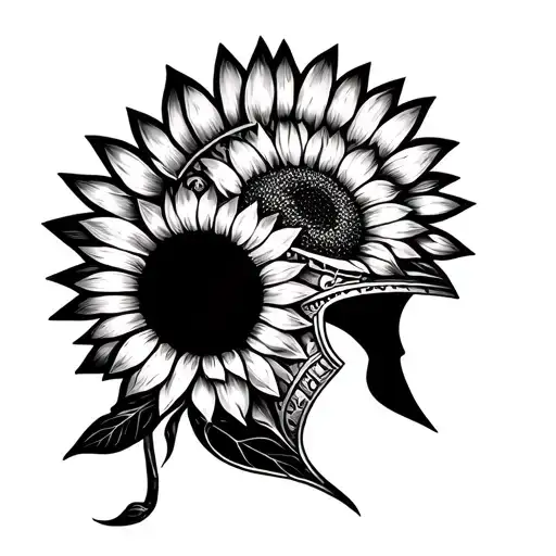 Sunflower Born In Gladiator's Helmet