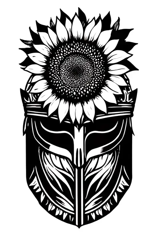 Sunflower Born In Gladiator's Helmet