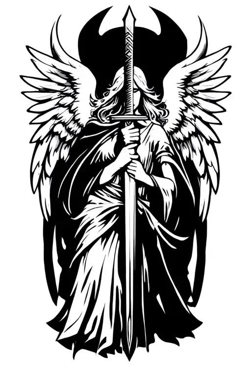 Angel Holding A Sword