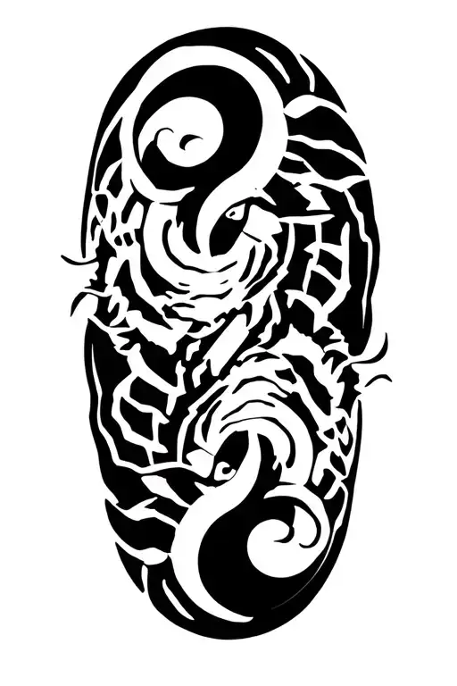Tiger Vs Crab Yin Yang Symbol Formed