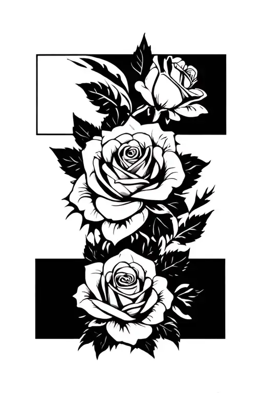 5 Empty Banners With Roses
