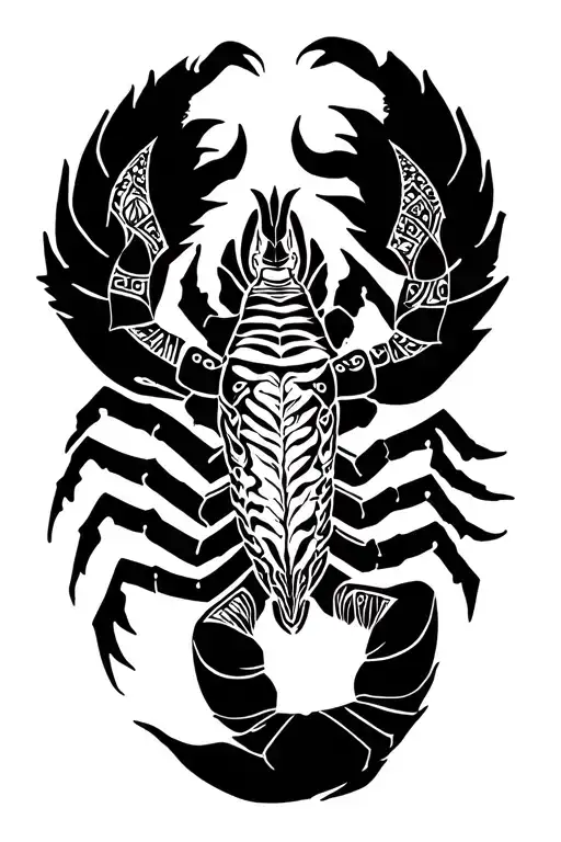 Scorpio Zodiac Mandala Design Incorporating Elements