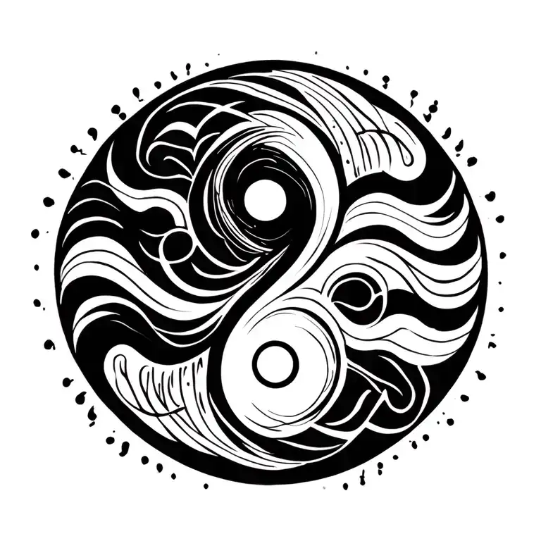 Yin And Yang Symbol Surrounded