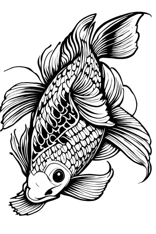 Polynesian Design Koi Fish Ying