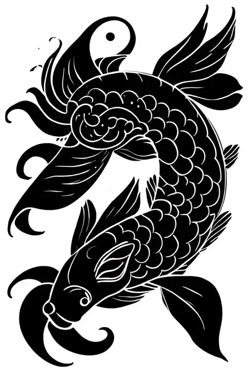 Polynesian Design Koi Fish Ying