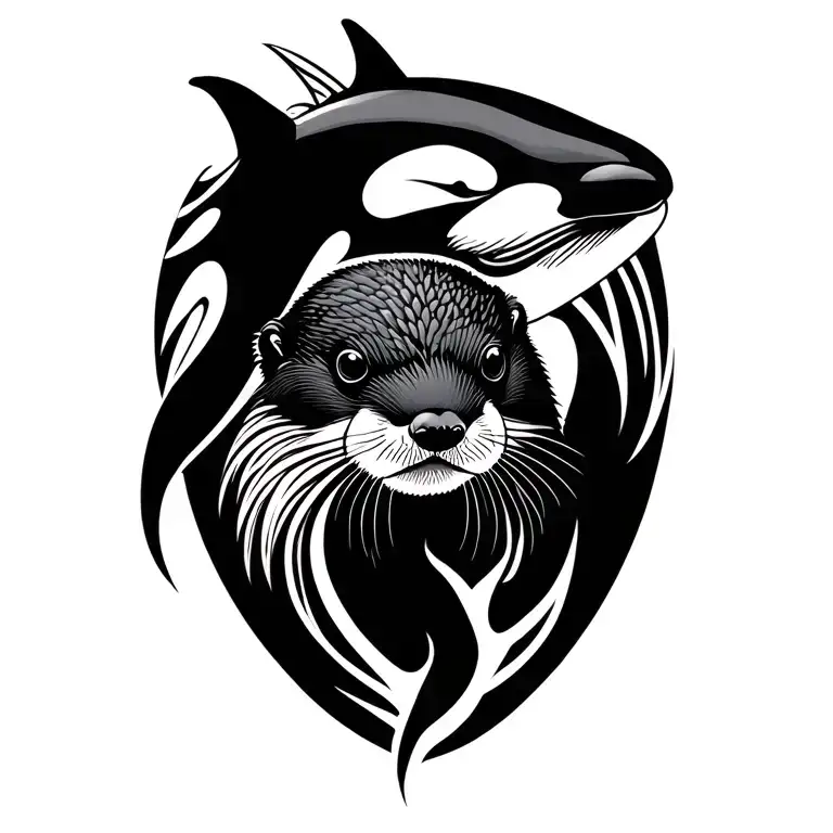 Tribal Otter And Orca