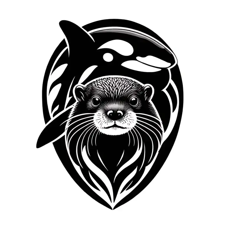 Tribal Otter And Orca