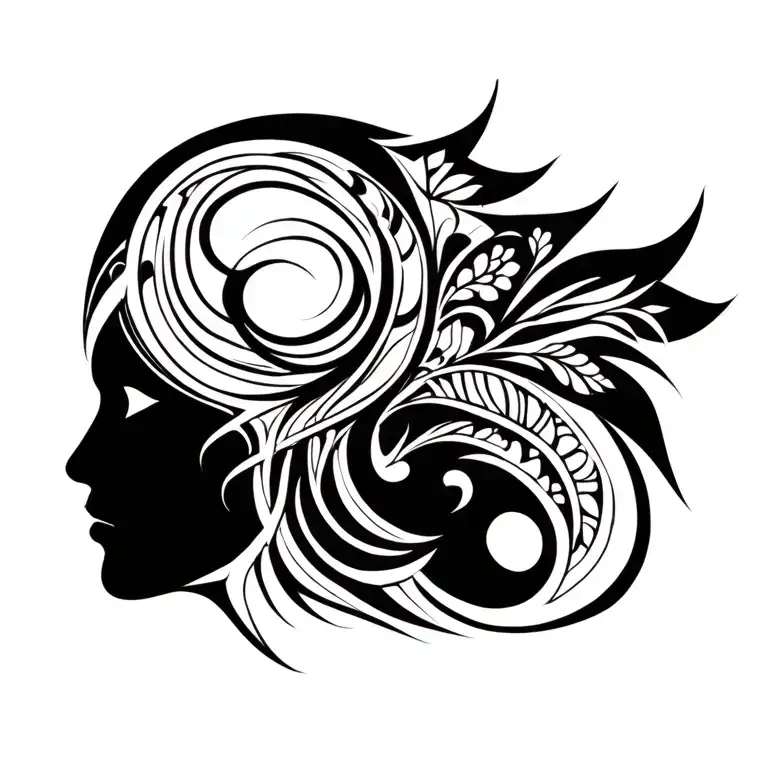 Tribal Shapes From The Start Till The End Of The Spine