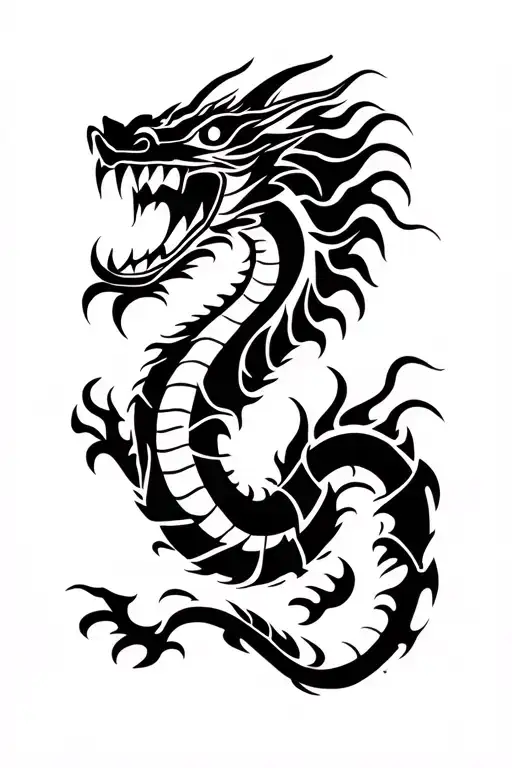 Dragon Shenron Who Bites His Tail In Maori